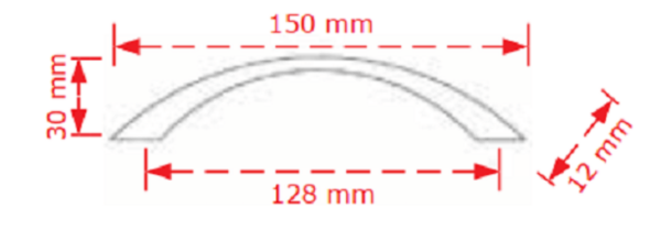 Λαβή επίπλων 130 μαύρο ματ 128mm - Homecrafts